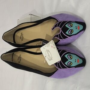 Torrid Disney Maleficient Villains Novelty Purple Black Maleficent Flat Shoes